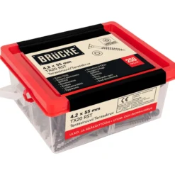 Terassiruuvi lk 4,2 x 55 mm, AISI410+Ruspert, ruskea, 250 kpl