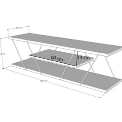 TV-taso Chic Home 120 cm Carita valkoinen/musta