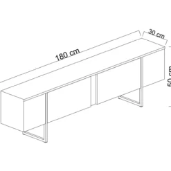 TV-taso Chic Home 180 cm Lyydia ruskea/musta