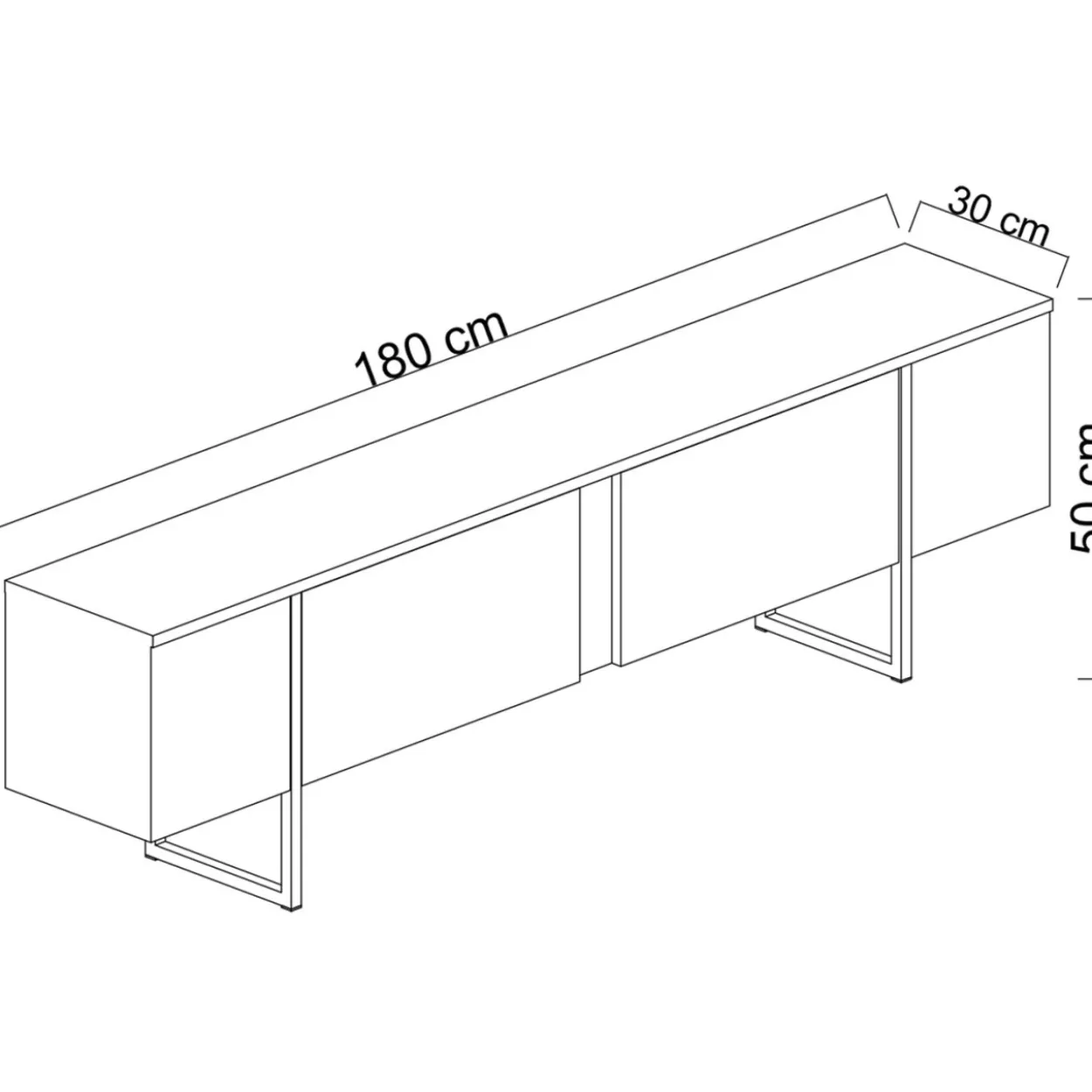 TV-taso Chic Home 180 cm Lyydia ruskea/musta