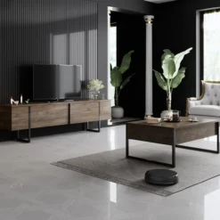 TV-taso Chic Home 180 cm Lyydia ruskea/musta