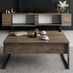 TV-taso Chic Home 180 cm Lyydia ruskea/musta