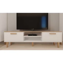 TV-taso Kocot 160 cm Denver valkoinen/beige