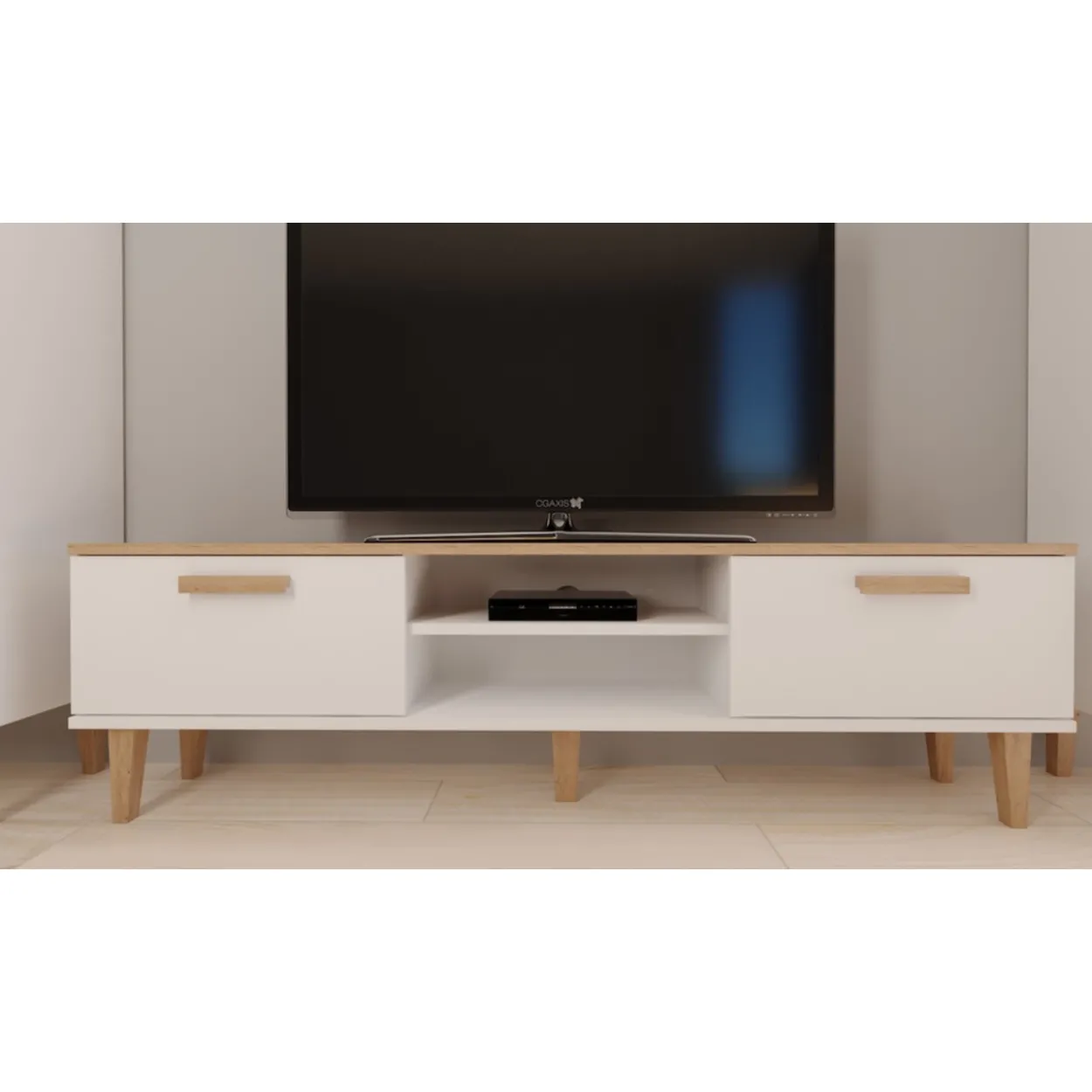 TV-taso Kocot 160 cm Denver valkoinen/beige