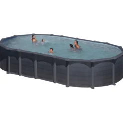 Uima-allas Gre by Swim & Fun 730 x 375 x 132 cm ovaali, grafiitinmusta
