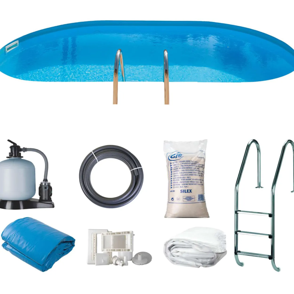 Uima-allas Gre by Swim & Fun 800 x 400 x 120 cm maahan upotettava, ovaali