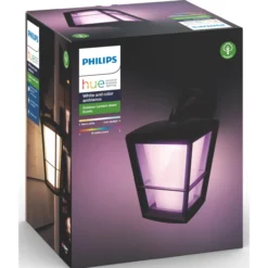 Ulkoseinävalaisin Philips Hue Econic White and Color Ambiance, musta