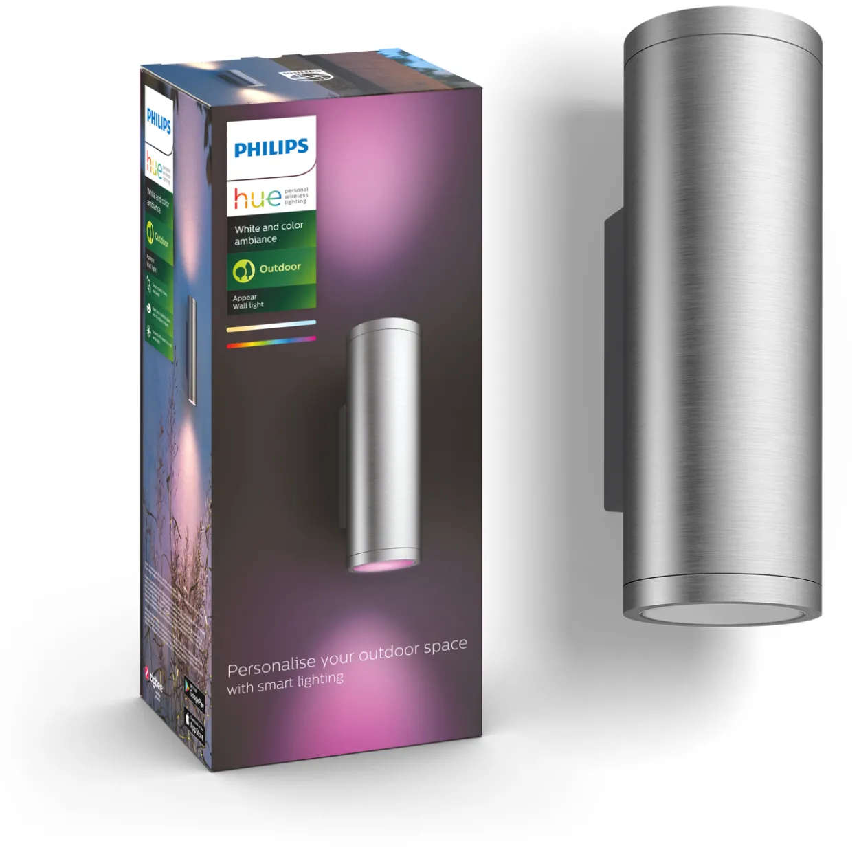 Ulkoseinävalaisin Philips Hue Appear White and Color Ambiance 2x8W, rosteri