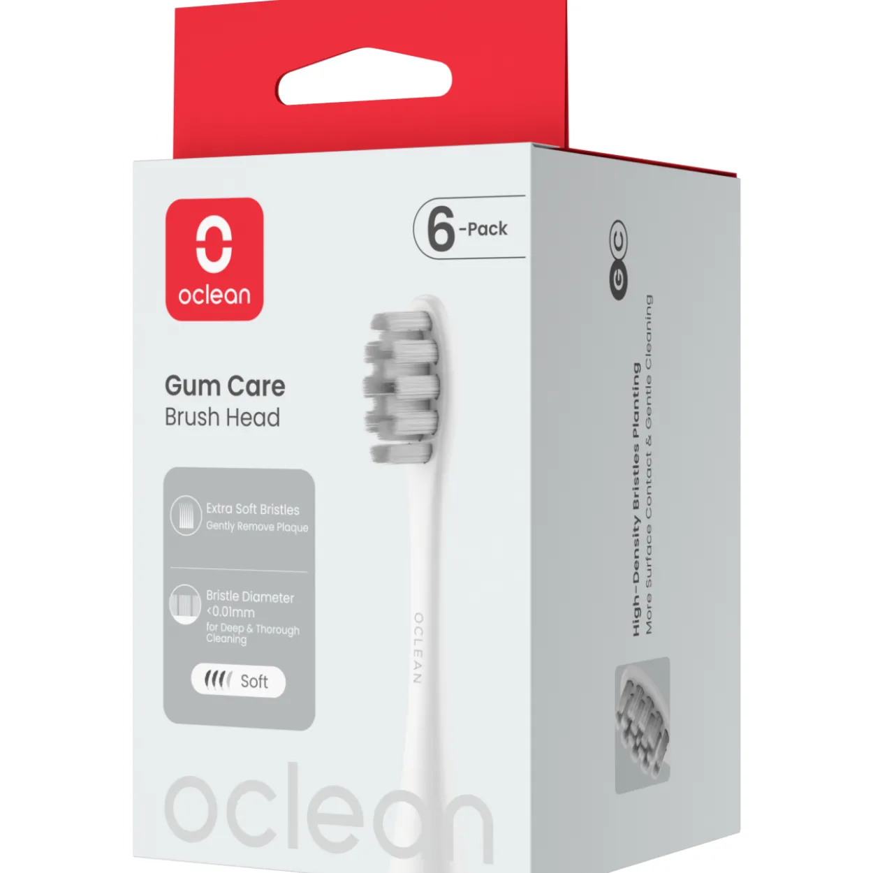 Vaihtoharja Oclean Gum Care 6 kpl, valkoinen