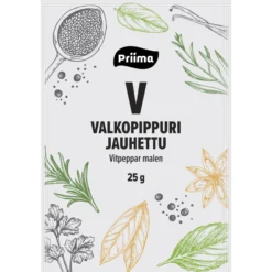 Valkopippuri 25 g, jauhettu